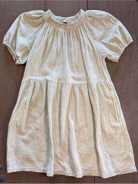 Universal Threads Mint Green Cotton Gauze Short Sleeve Smocked Neck Dress size M
